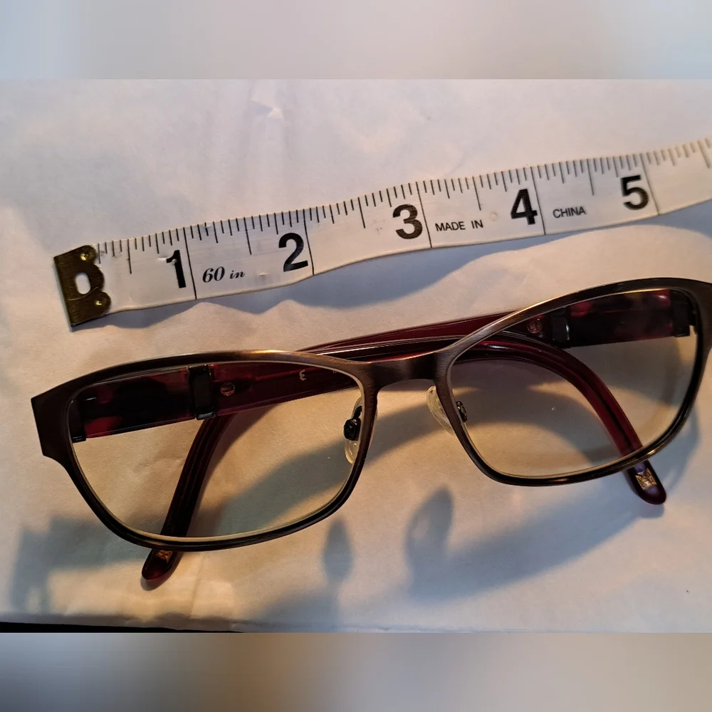 Escada Women's Glasses with Wine/Burgundy and Silver Accents. VES 821